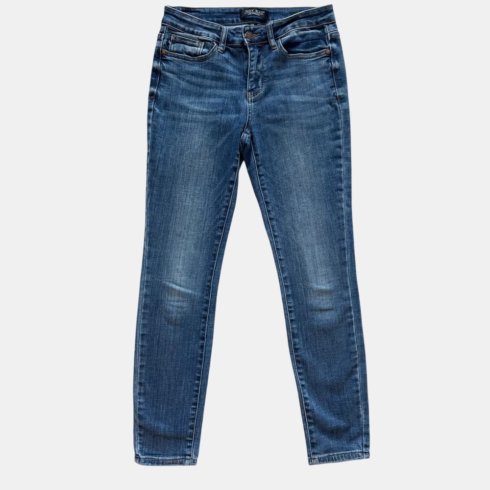 Judy Blue Skinny Fit Jeans Mid Rise Stretch Women's Sz 28 Classic Staple Basic